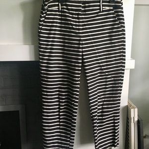 Loft black/white striped pants